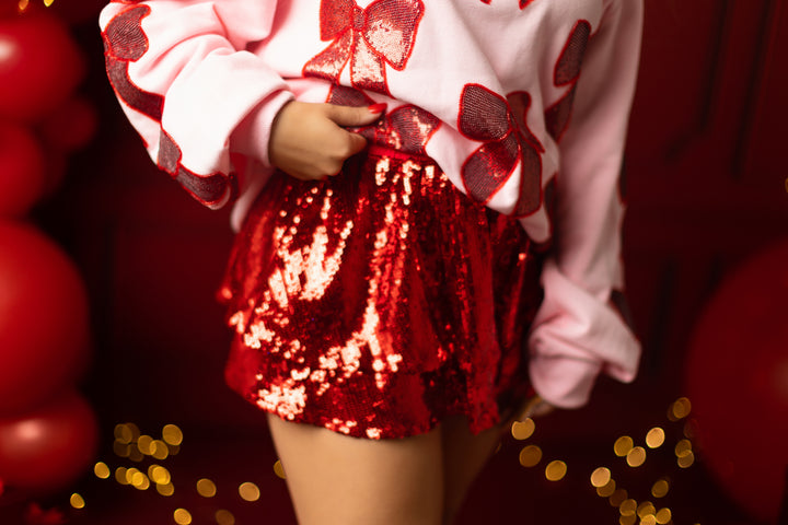 Sequin Red Party Skort (PREORDER)