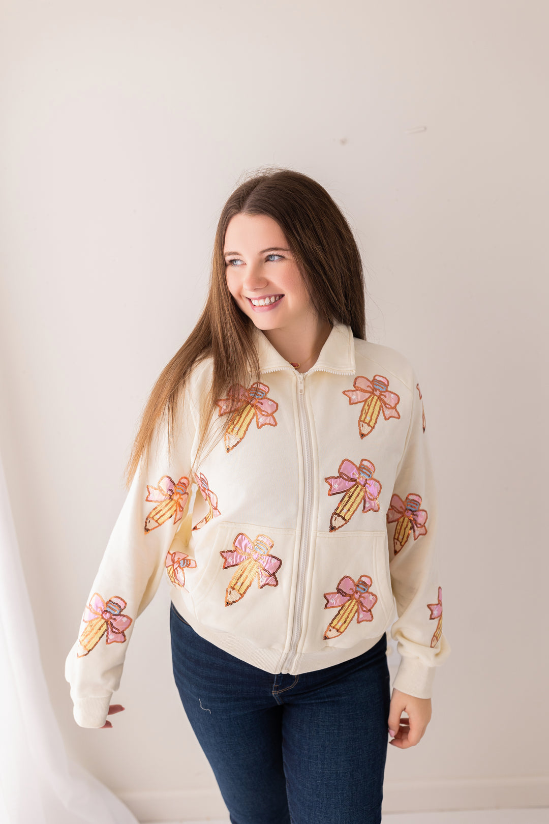 PENCIL & BOW ZIP UP JACKET RTS