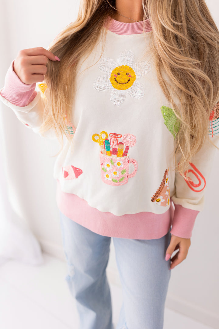 HAPPY & CHEERFUL TEACHER PULLOVER RTS