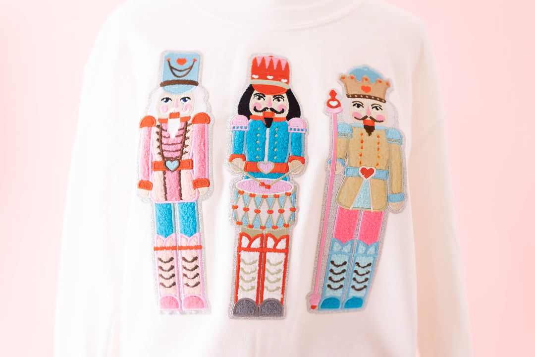 Nutcracker Trio White Pullover