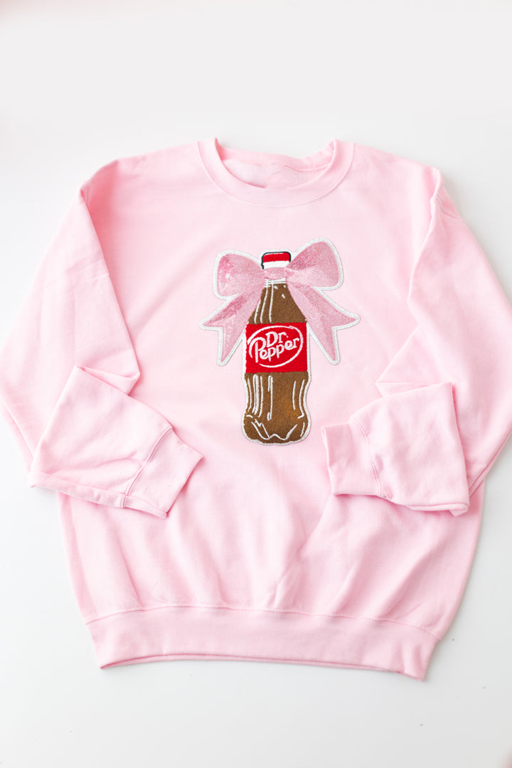 Pink Sequin Girly Dr Pepper Pullover ships 2-3 weeks DEAL OF THE DAY