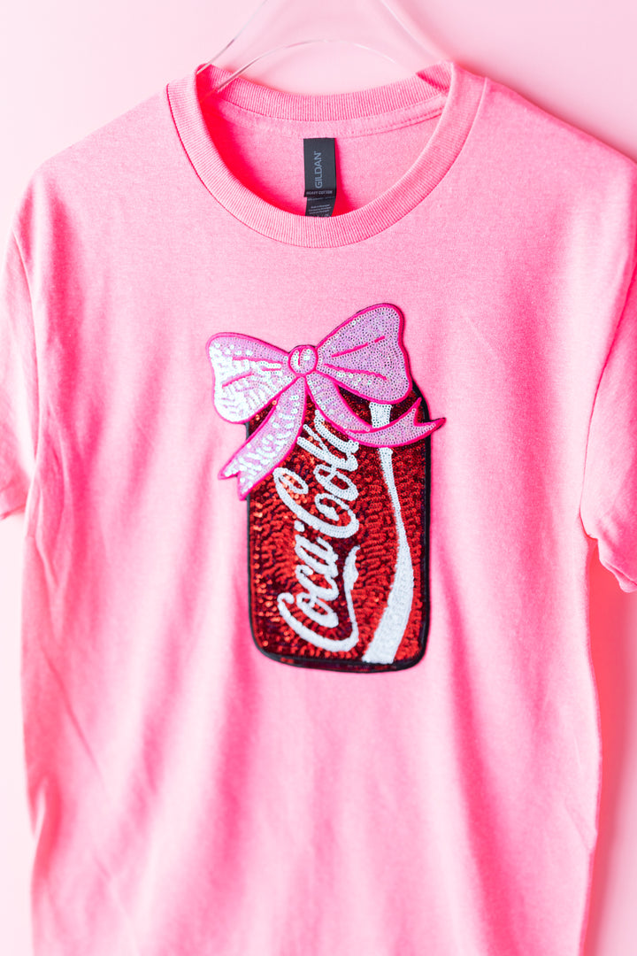 Sequin Coke Pink Tshirt (ships 1-2 weeks)