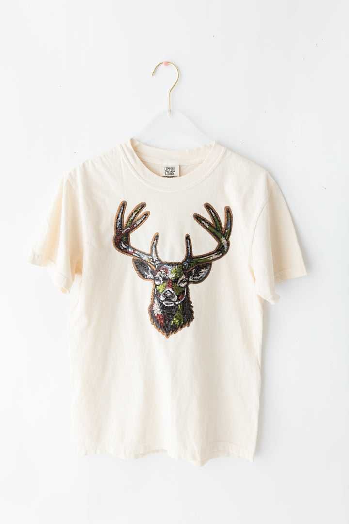 Sequin Camo Deer Tshirt (ships 1-2 weeks)