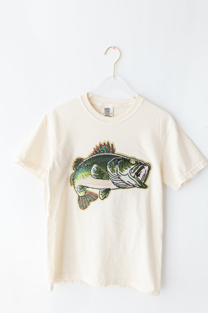 Sequin Bass Fish Deer Tshirt (ships 1-2 weeks)