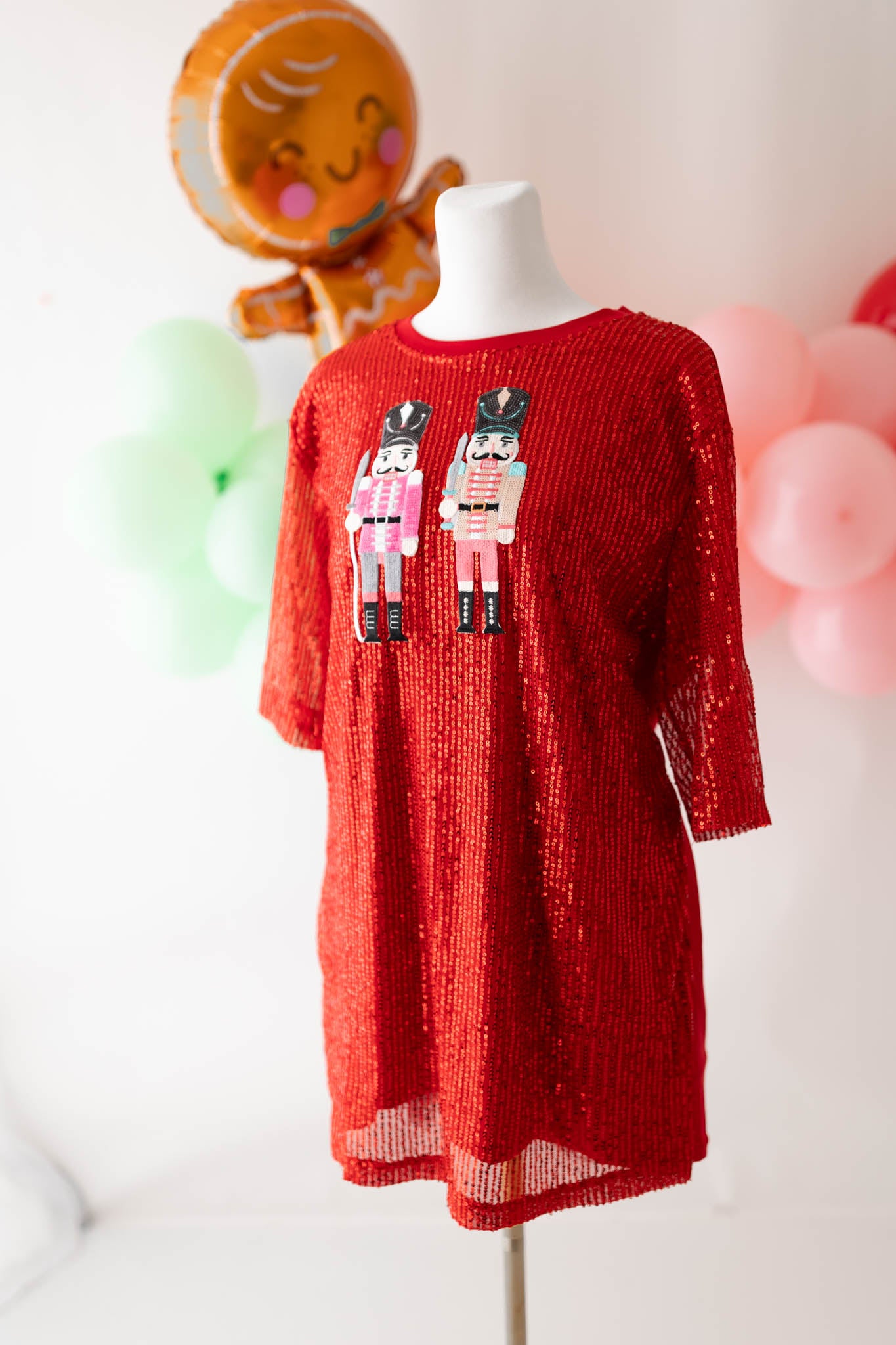 Sequin Red Nutcracker Mini Dress (ships 2 weeks)