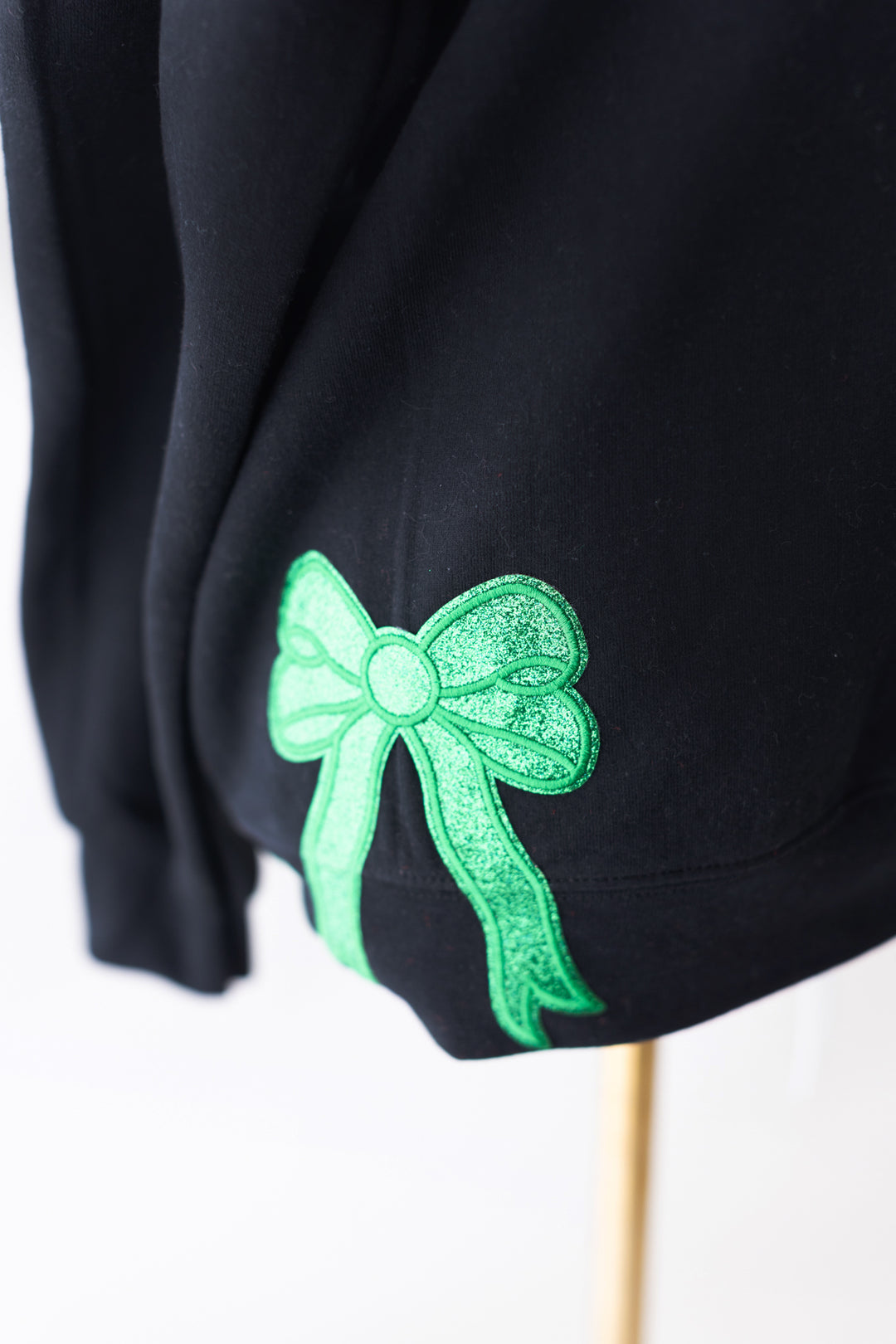 Sequin Mardi Gras Black Pullover with side Bows (ships 1-2 weeks)