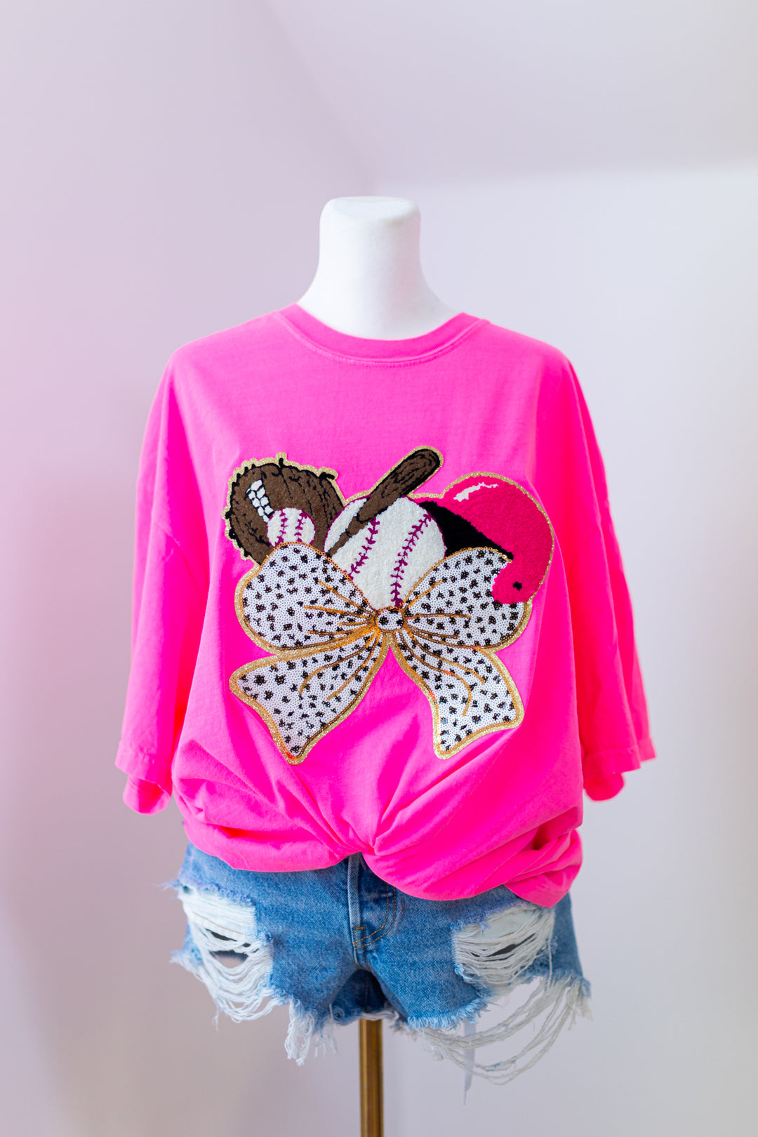 Neon Pink Baseball Symbol Top (ships 1-2 weeks)