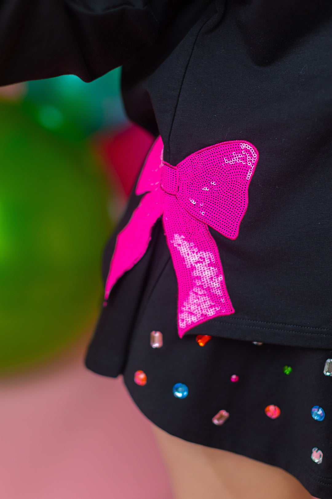 Rhinestone Black SKORT (PREORDER)