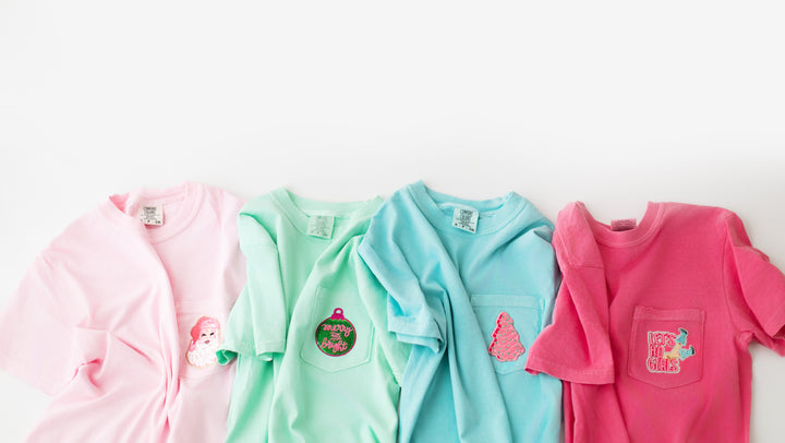 HOLIDAY POCKET TEES (ships 2-3 weeks)
