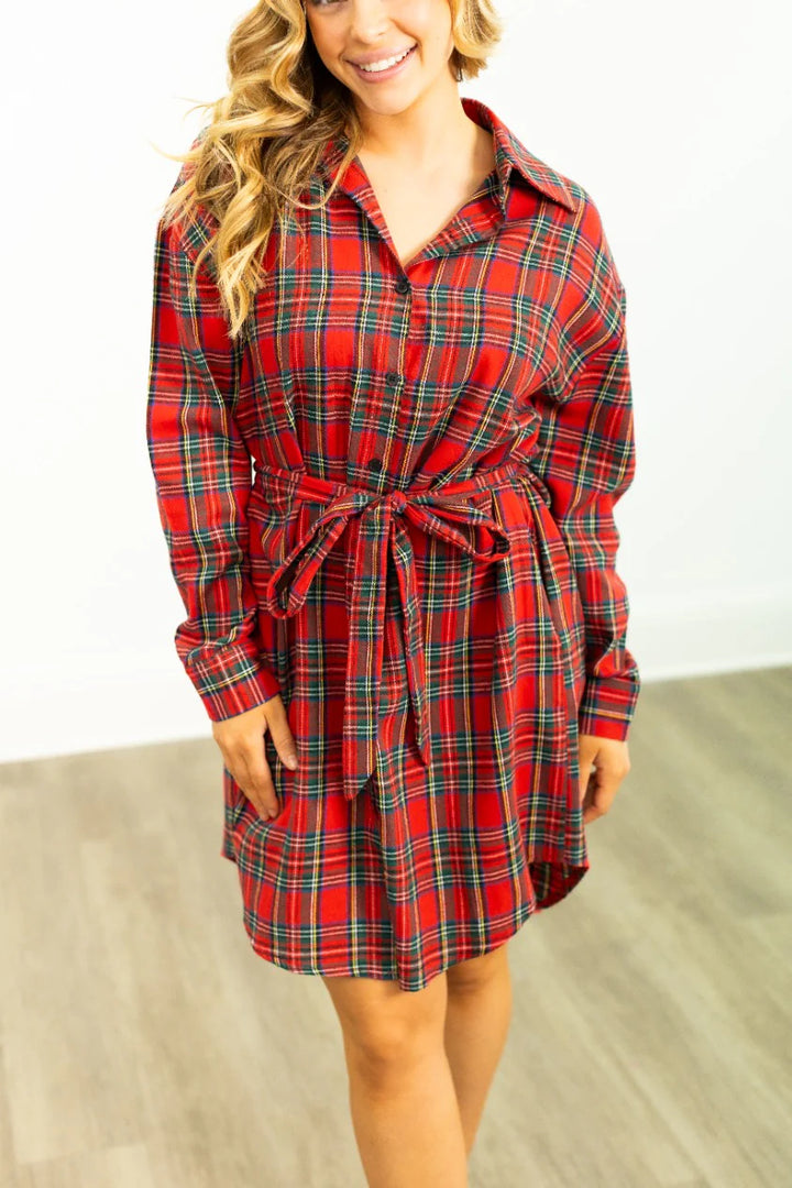 Holiday Plaid Dress (ships 1 week)