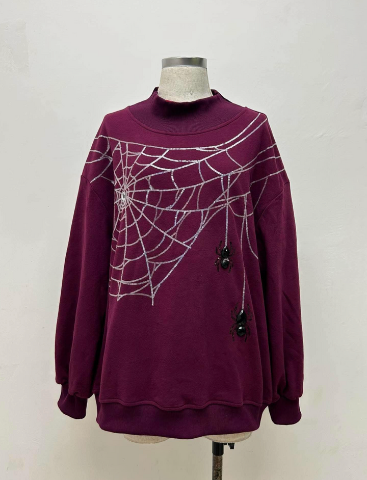 HANGING SPIDERS WINE PULLOVER RTS (READY TO SHIP)