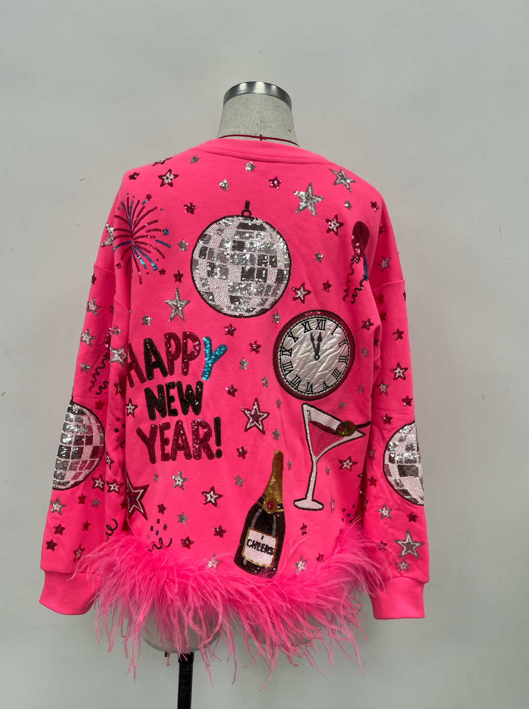 HAPPY NEW YEAR NEON FEATHER PULLOVER (PREORDER)