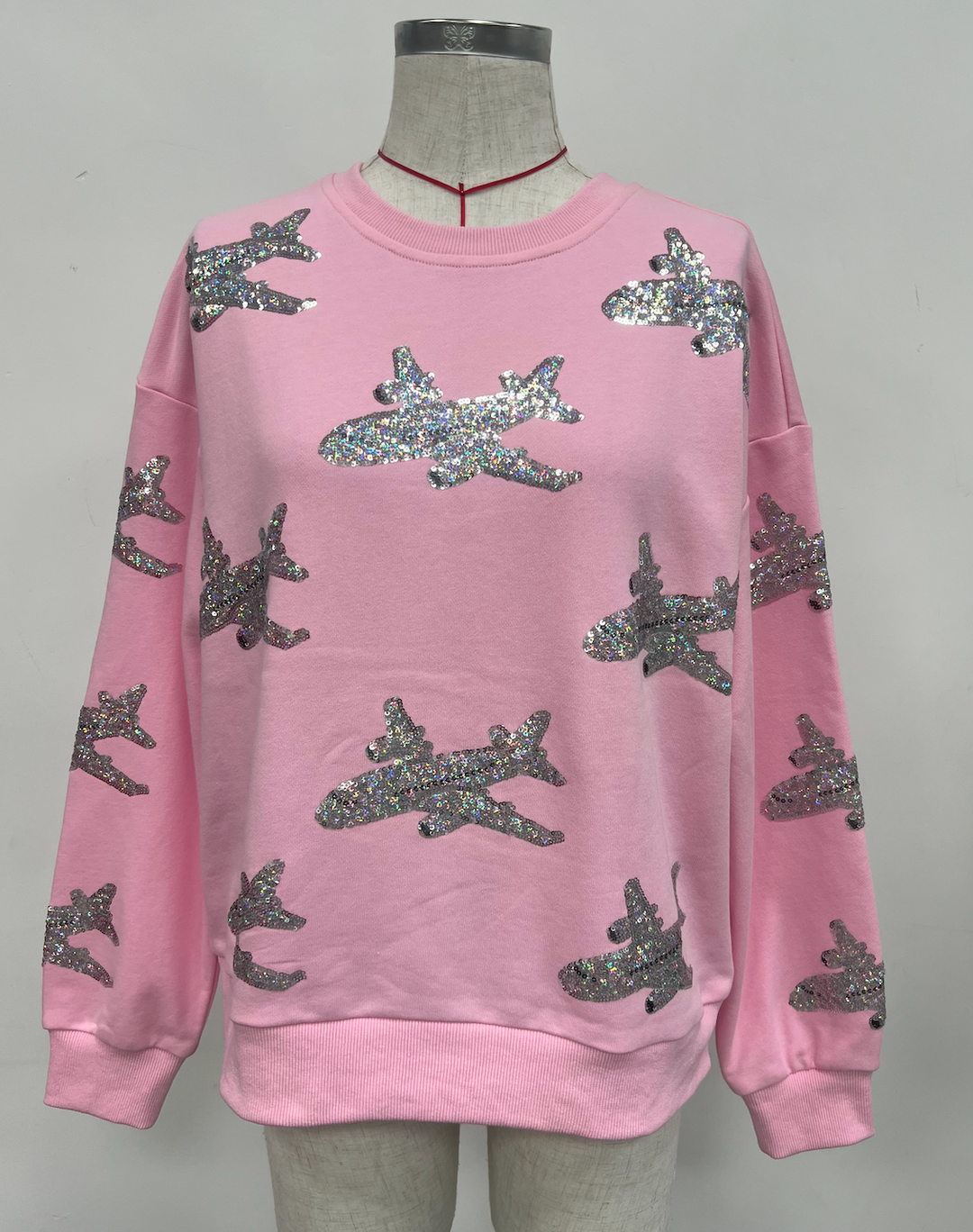 GOING PLACES AIRPLANE SEQUIN PULLOVER RTS