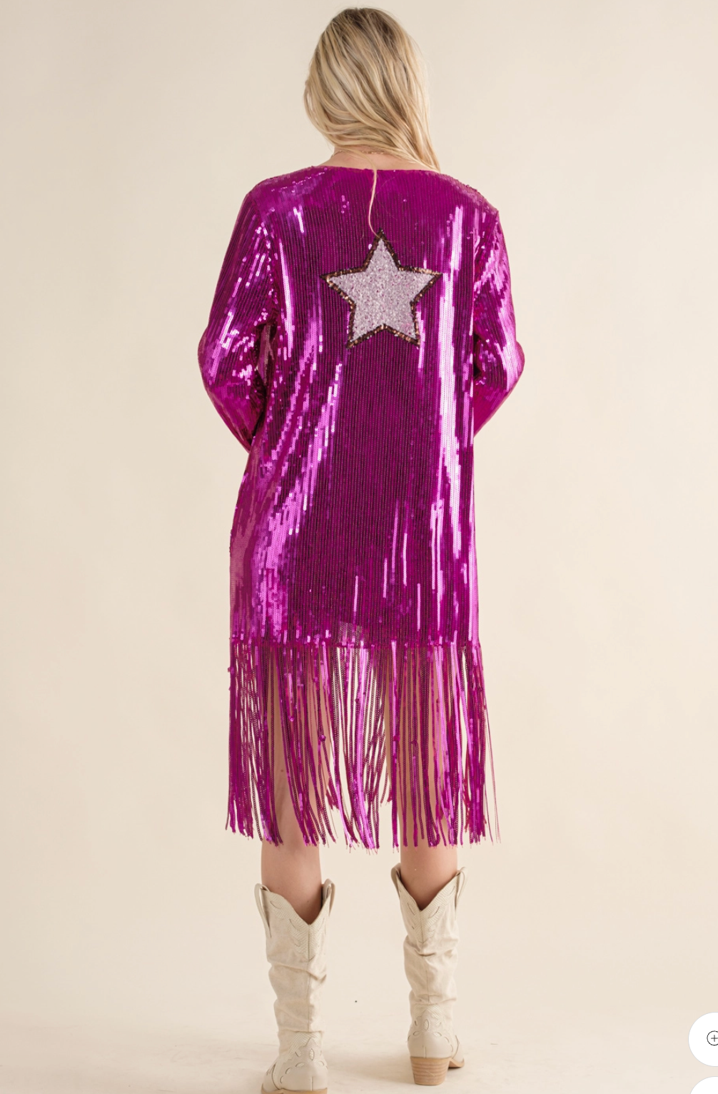 Fuchsia Fringe Cardigan  RTS