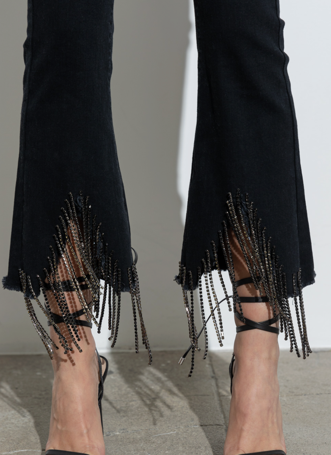 Black Fringe Jeans RTS