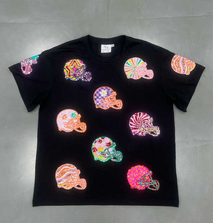 COLORFUL HELMET BLACK TSHIRT (PREORDER)