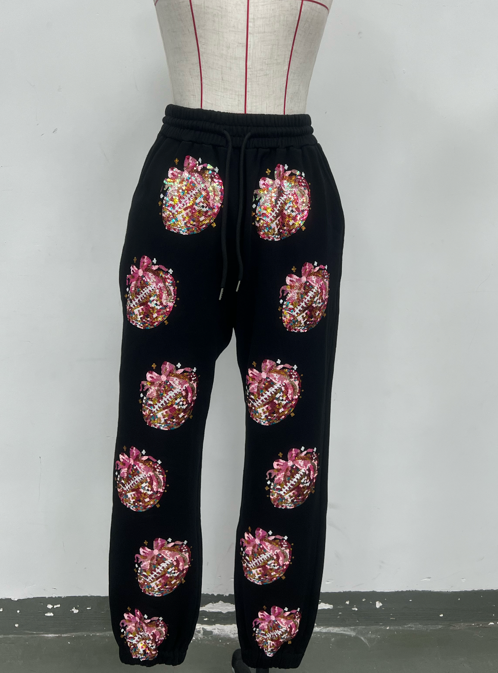 Footballs & Bows Joggers (PREORDER)