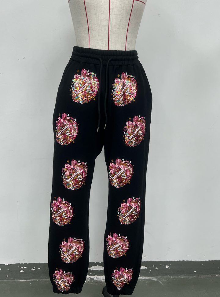 Footballs & Bows Joggers (PREORDER)