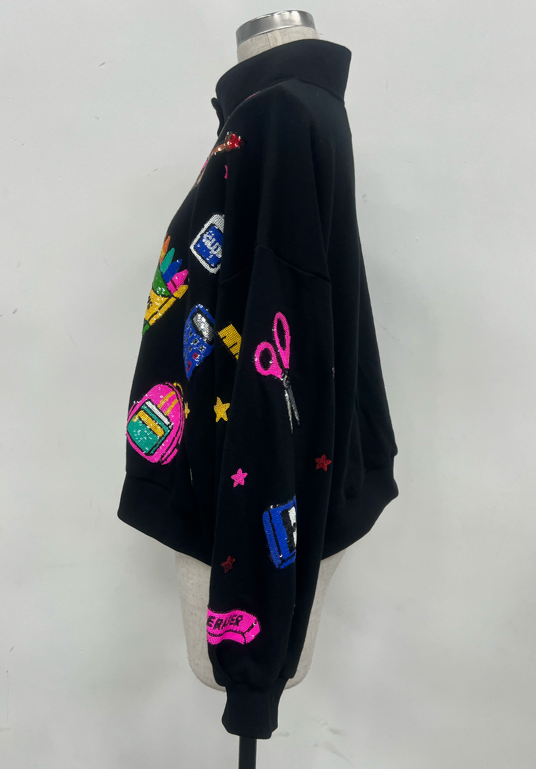 NEON TEACHER THINGS BLACK PULLOVER (PREORDER)