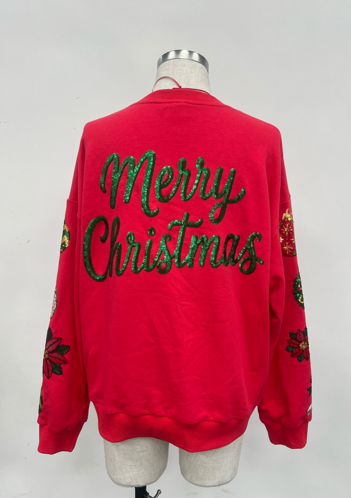 MERRY CHRISTMAS ICON RED PULLOVER  (PREORDER)