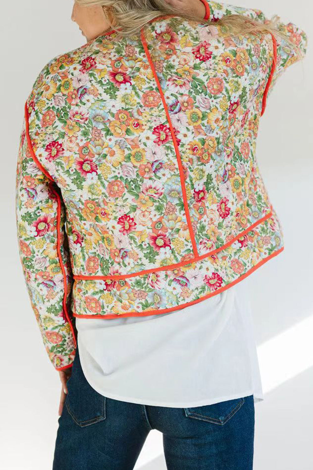 Floral Button Up Long Sleeve Winter Coat (ships 1-2 weeks)