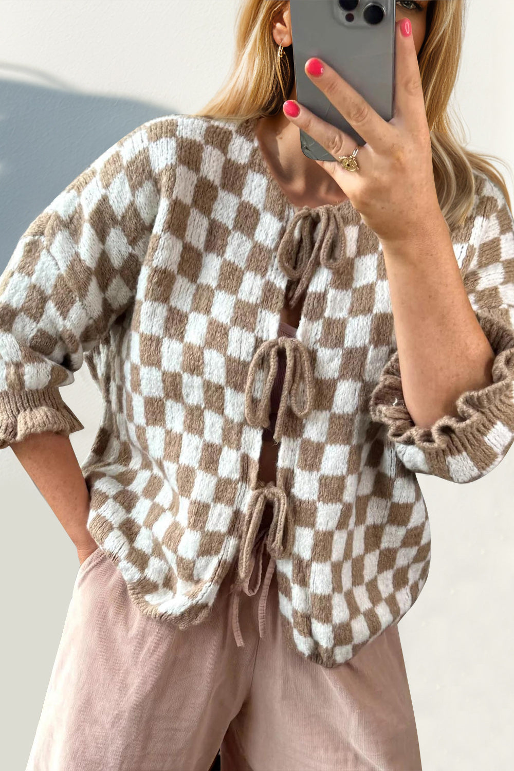 Checkered Girly Cardigan (ships 1 week)