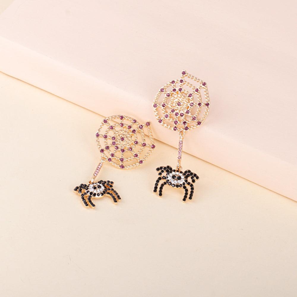 Spider Rhinestone Alloy Earrings (ships in 2 weeks)