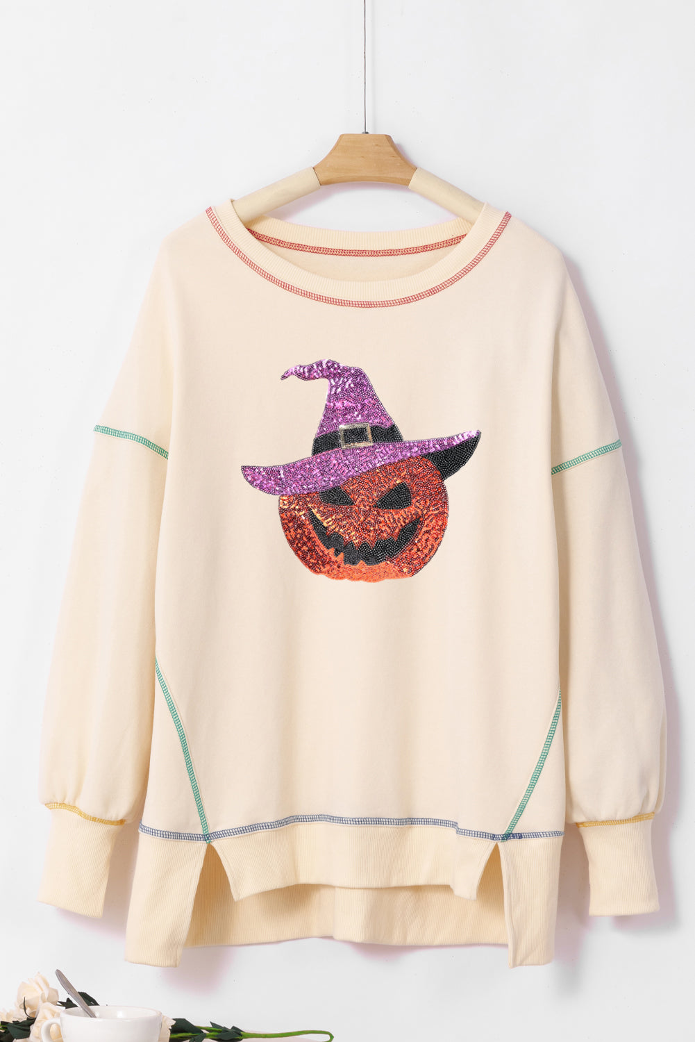 Pumpkin Witch Sequin Top (ships 2-3 weeks)