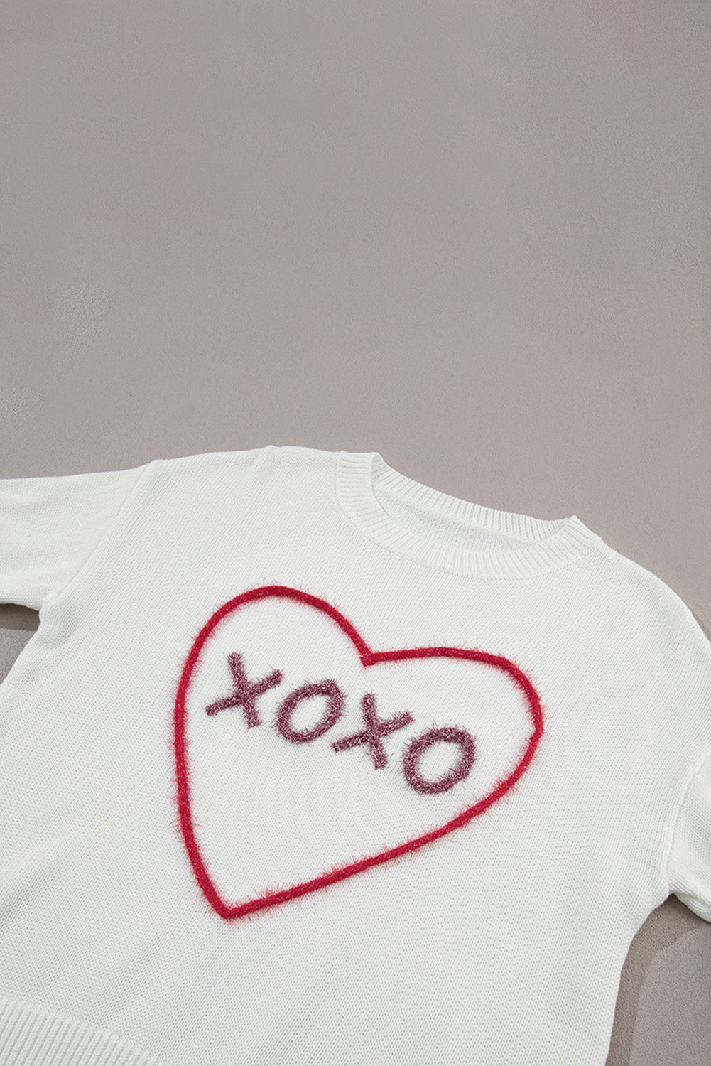 XOXO Round Neck Drop Shoulder Sweater (ships 1-2 weeks)