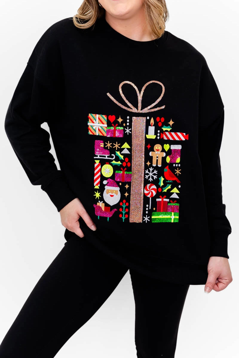 CHRISTMAS ICON BLACK PULLOVER RTS