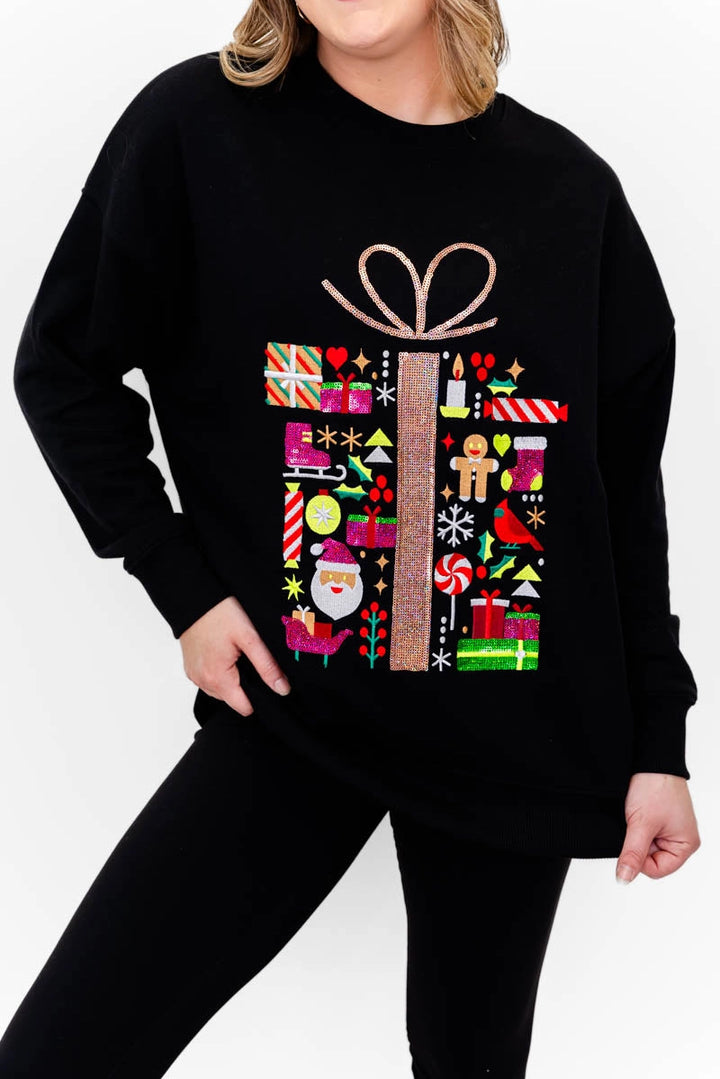 CHRISTMAS ICON BLACK PULLOVER RTS