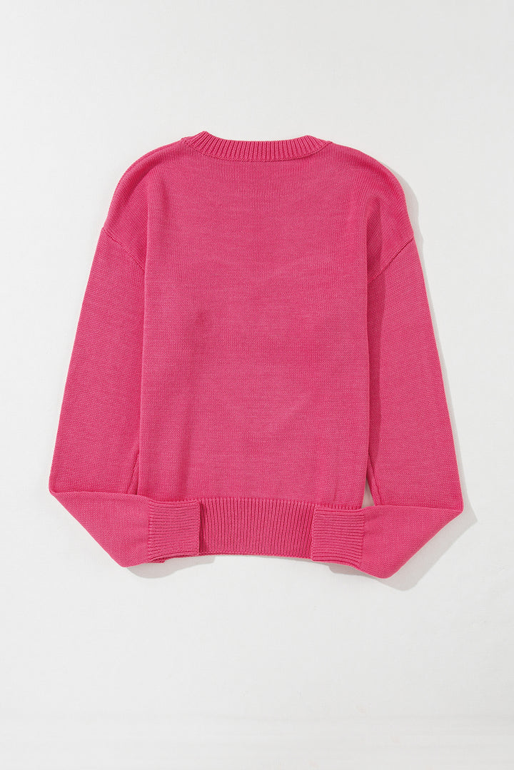 XOXO Round Neck Drop Shoulder Sweater (ships 1-2 weeks)