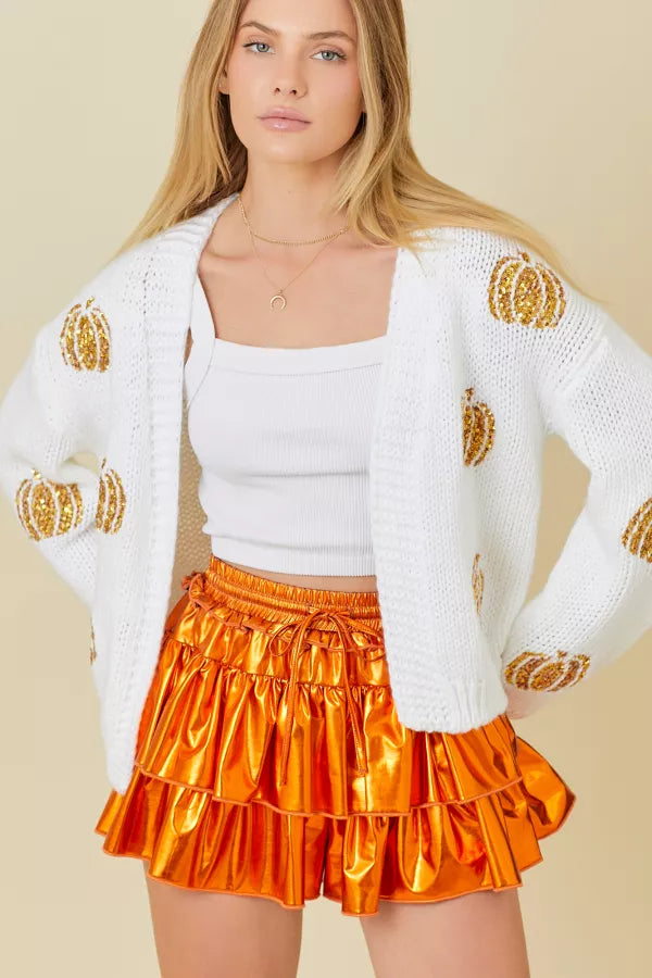 Sequin Pumpkin Cardigan ships 2 weeks