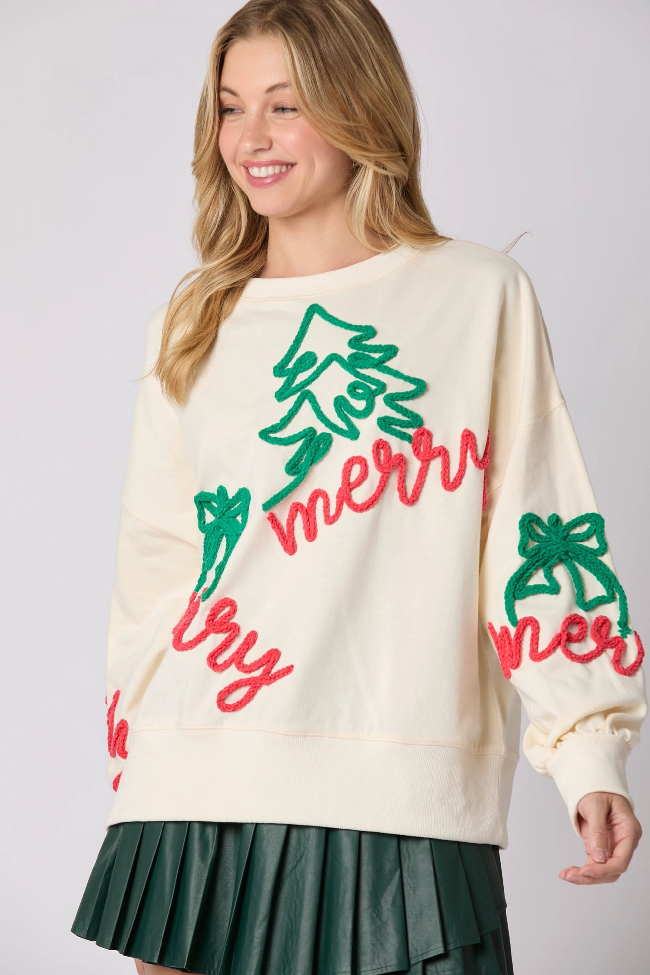 Merry Christmas Tree Lurex Pullover (ships 1-2 weeks)