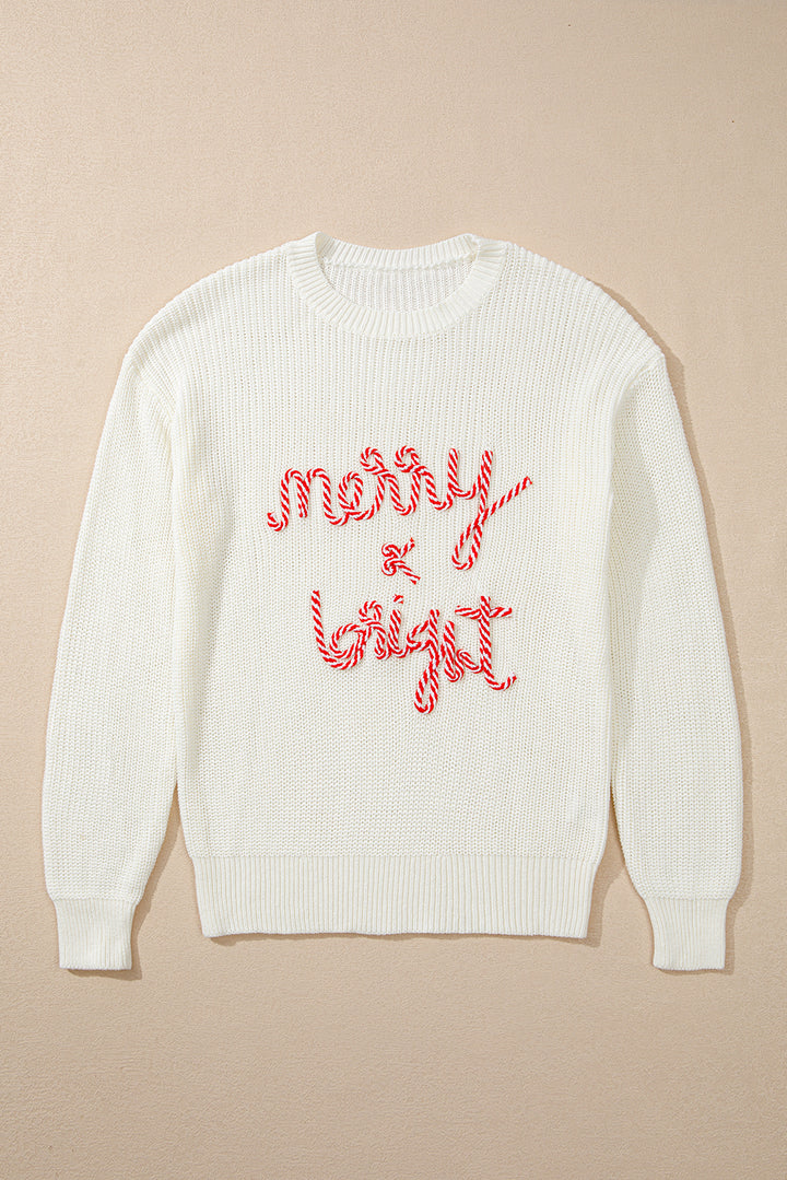 MERRY & BRIGHT Round Neck Sweater (ships 1-2 weeks)