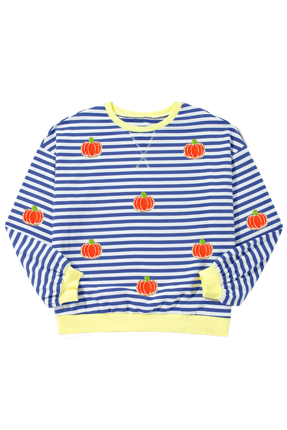 Pumpkin Striped Long Sleeve Sweatshirt ship 2 weeks