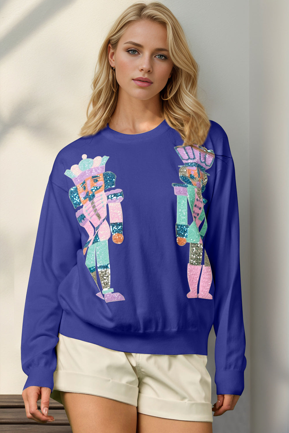 Sequin Nutcracker Long Sleeve Sweater (ships 1 week)