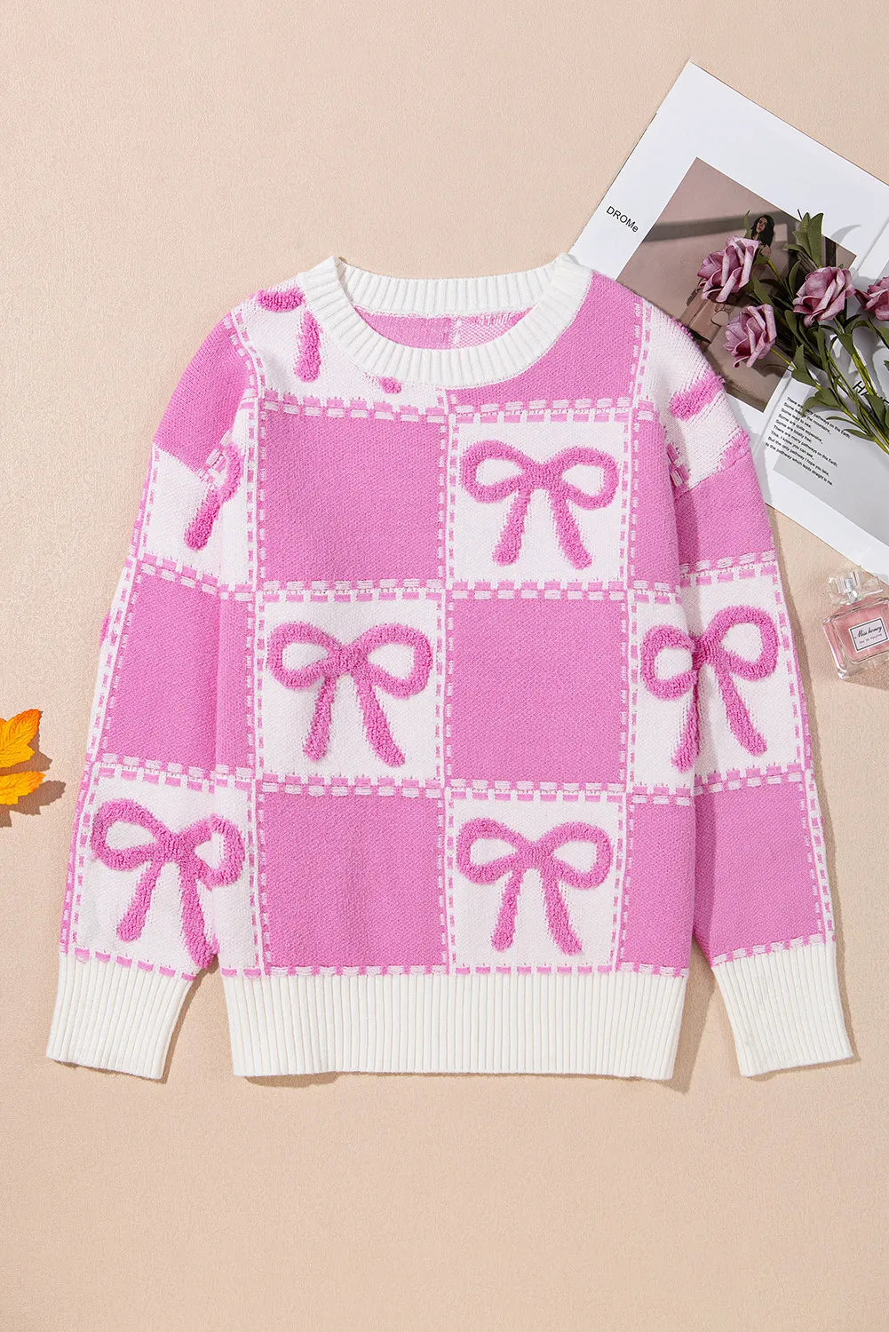 Bow Round Neck Long Sleeve Sweater (ships 2-3 weeks)