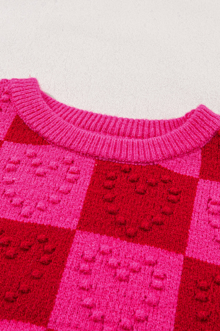 Checkered Heart Sweater (ships 1-2 weeks)