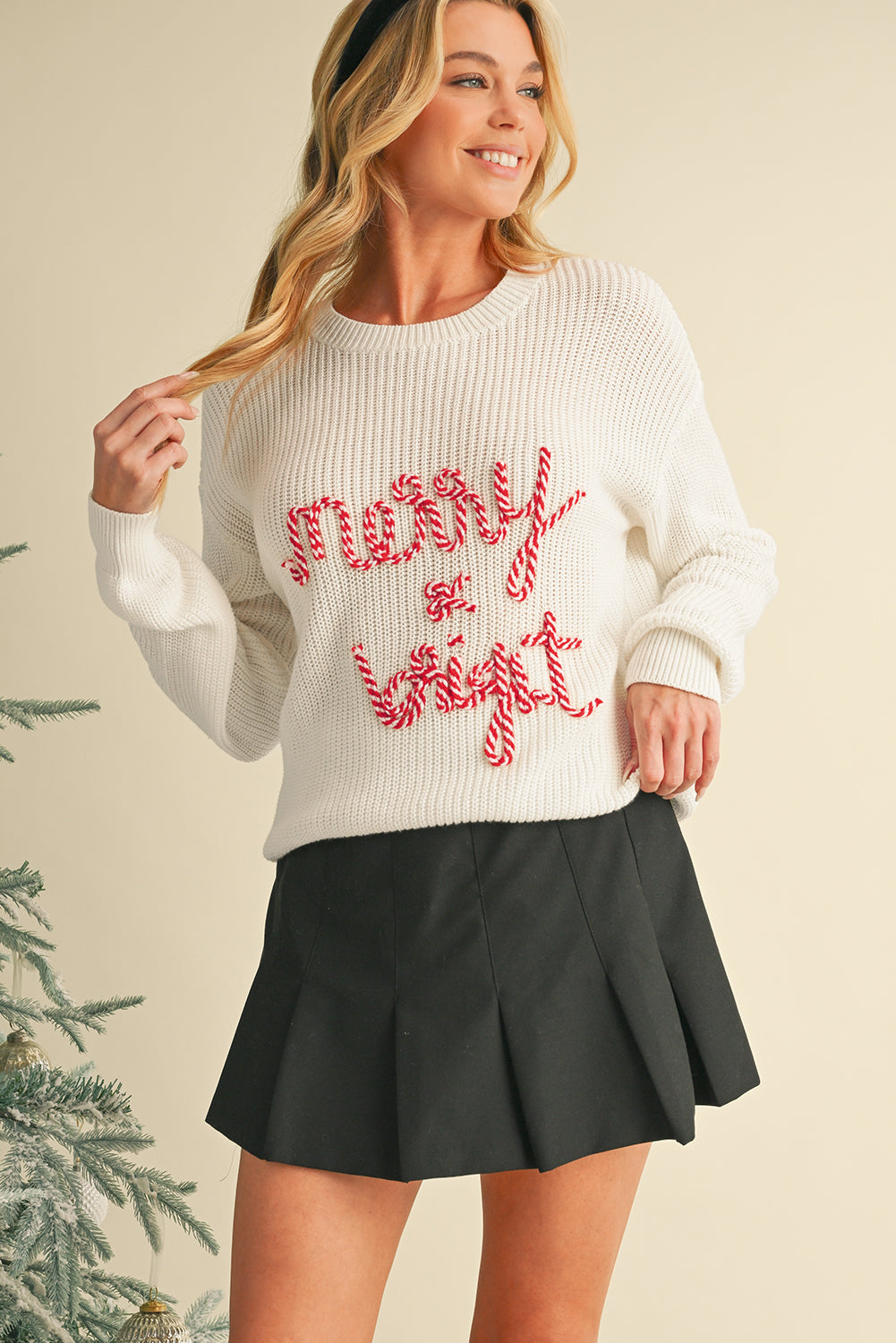 Bright White Merry & Bright Christmas Sweater (ships 2-3 weeks)