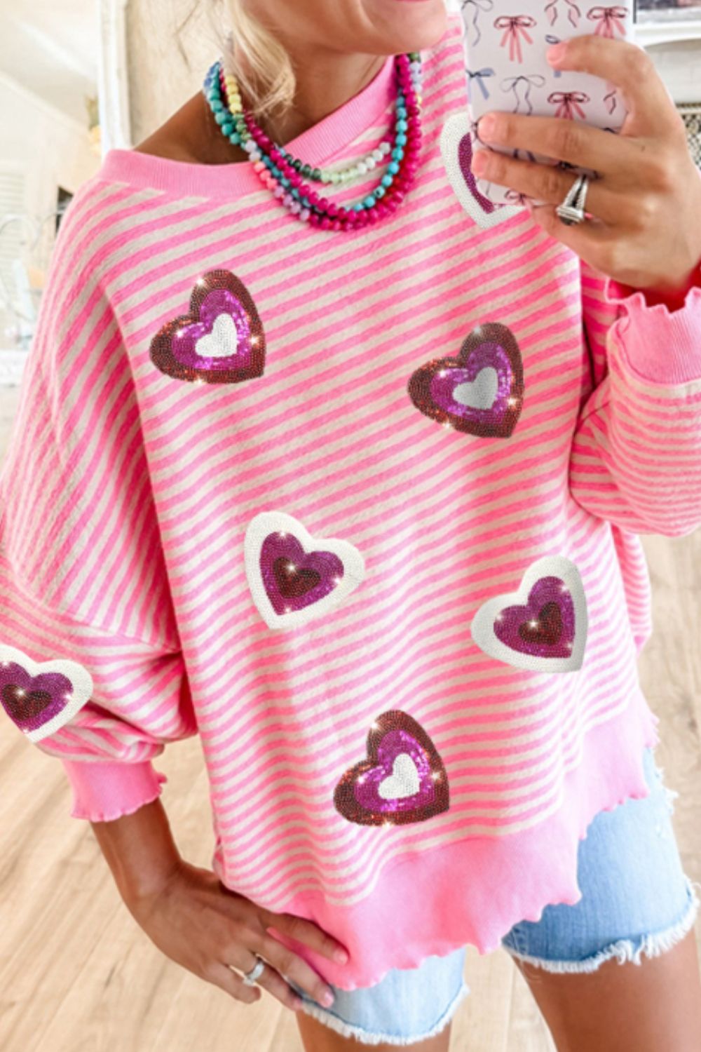 Valentine’s Day Sequin Heart top ships 1-2 weeks