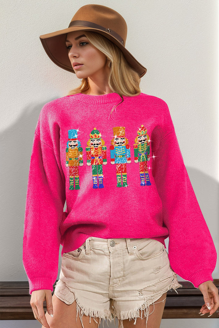 Sequin Nutcracker Long Sleeve Sweater (ships 1 week)