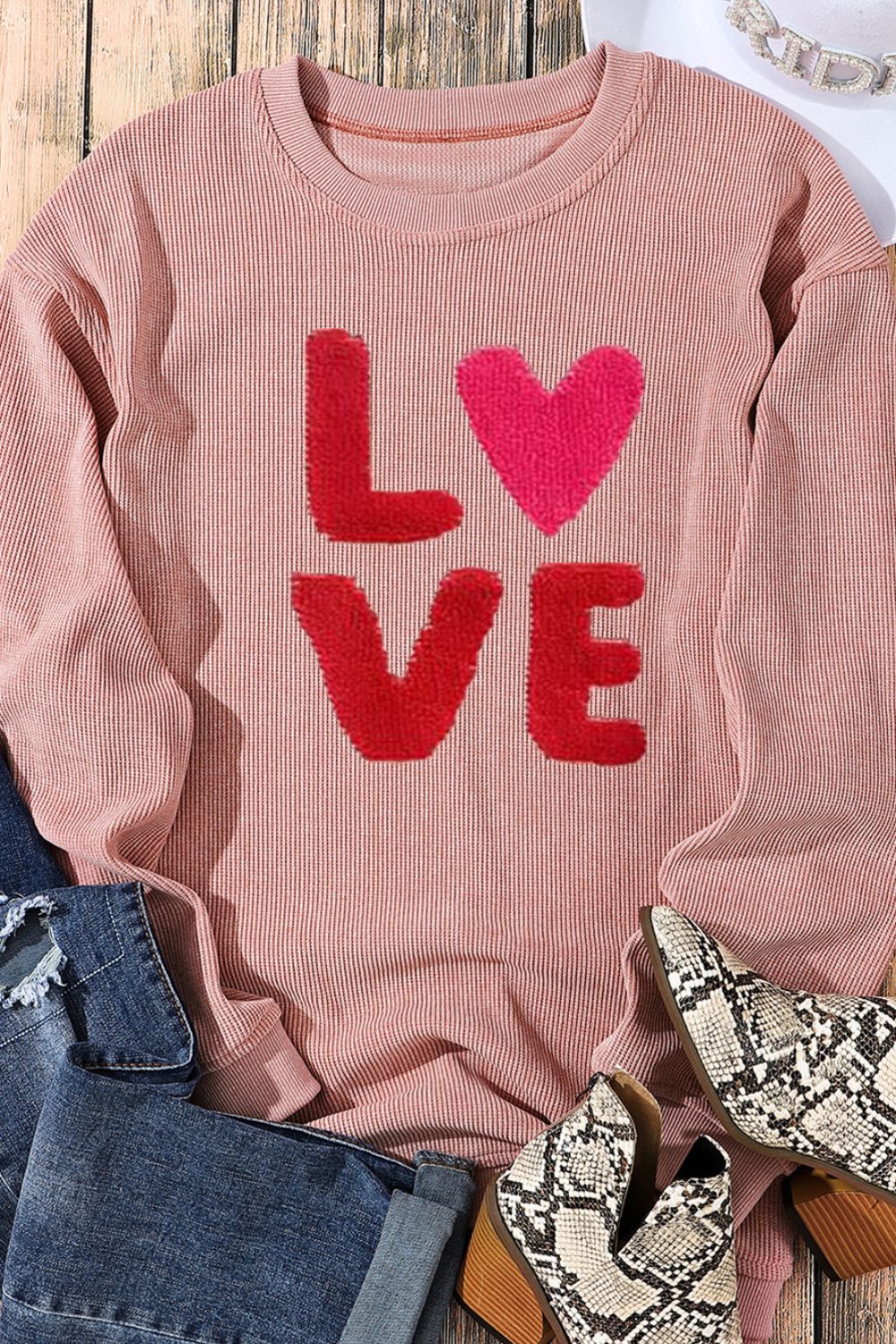 Love sweatshirt ships 2-3 weeks