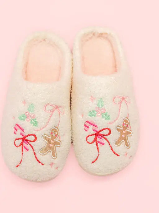 Gingerbread & Bow Slippers (PREORDER)