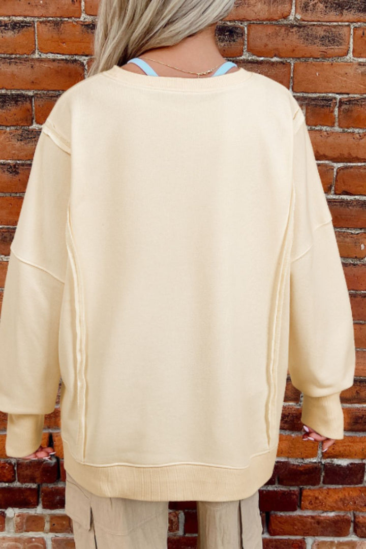 LOVE Patch Round Neck Sweater (ships 1-2 weeks)