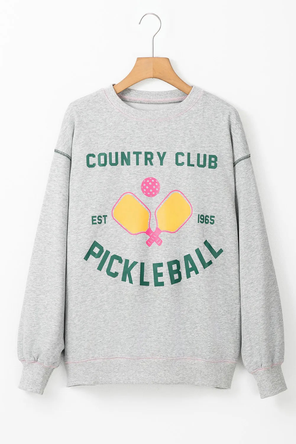 Pickleball Round Neck Dropped Shoulder Sweatshirt (ships 2-3 weeks)