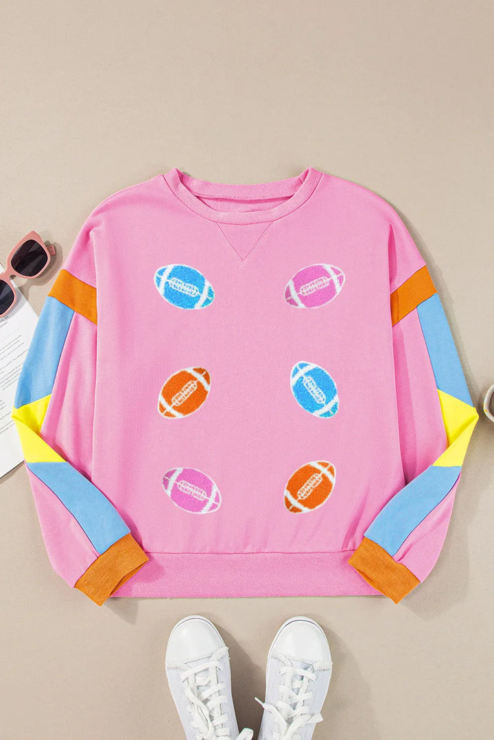 Colorblock Girly Football Patch Top (ships 1-2 weeks)