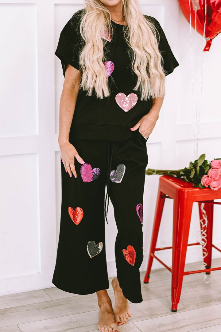 Sequin Heart Lounge Set (ships 1-2 weeks)