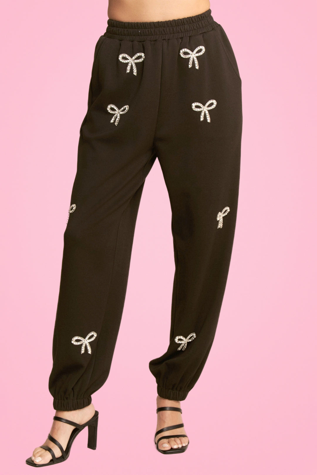 RHINESTONE BOW SET (BLACK)