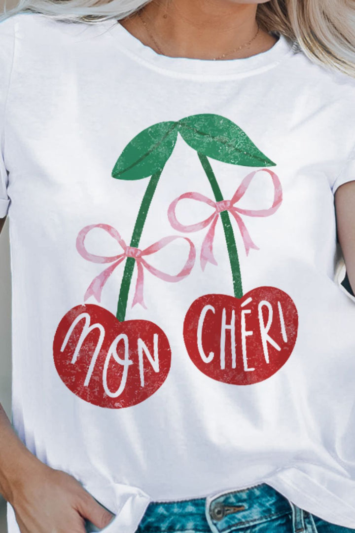 Mon Cheri Round Neck Short Sleeve T-Shirt (ships 1-2 weeks)